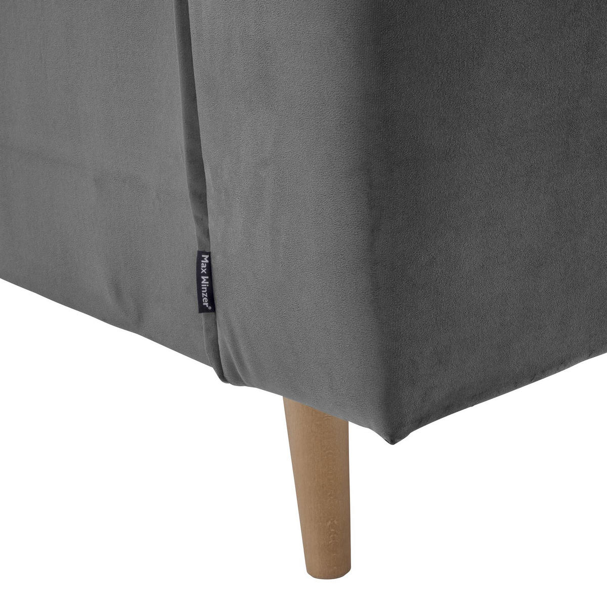 SOFA 2-Sitzer Kavindra Samtvelours anthrazit - Anthrazit, Kunststoff (180/84/78cm) - 58aufmkessel