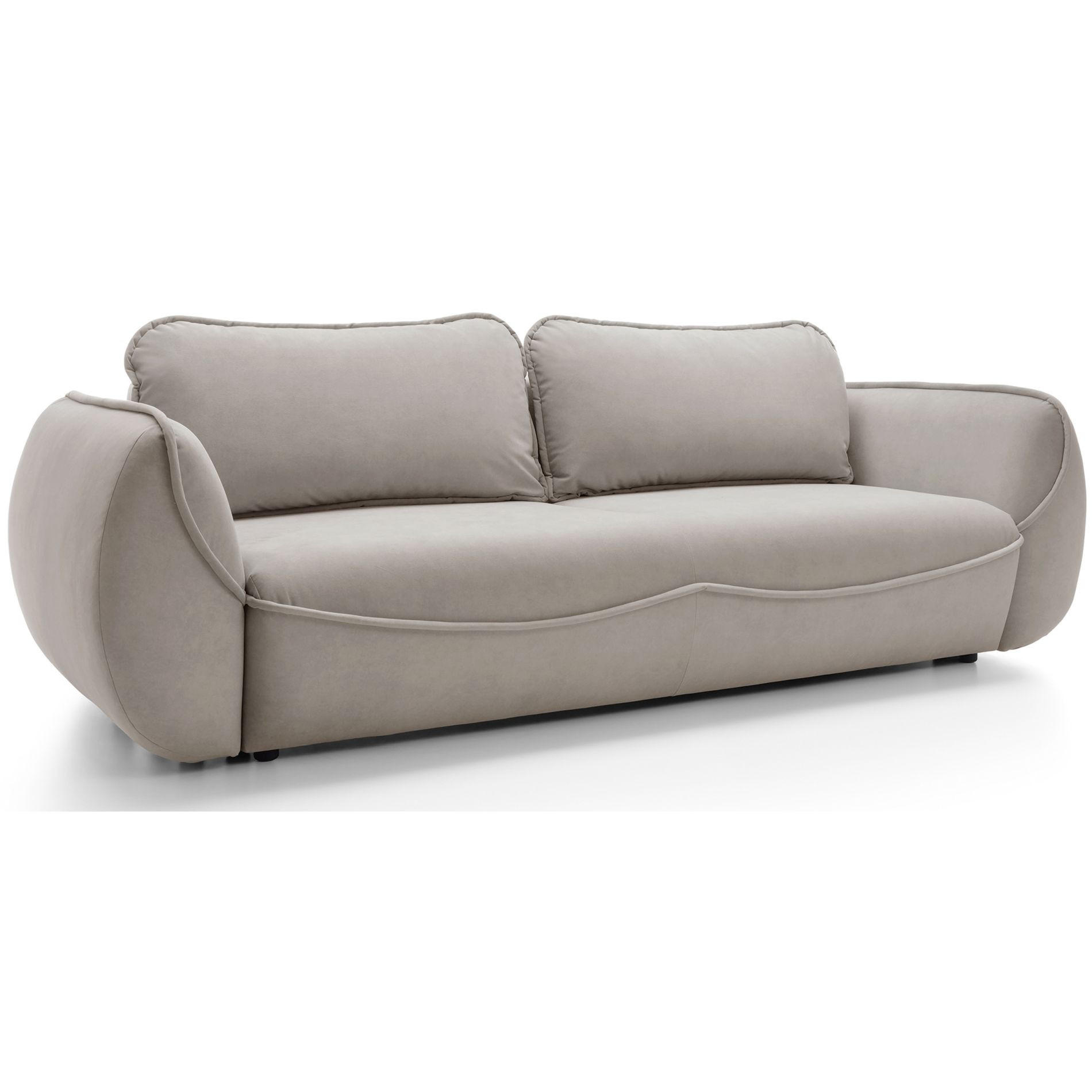 3-SITZER SOFA Cutie Beige Easy-Clean-Velours - Beige/Schwarz, Textil (257/90/114cm) - Selsey