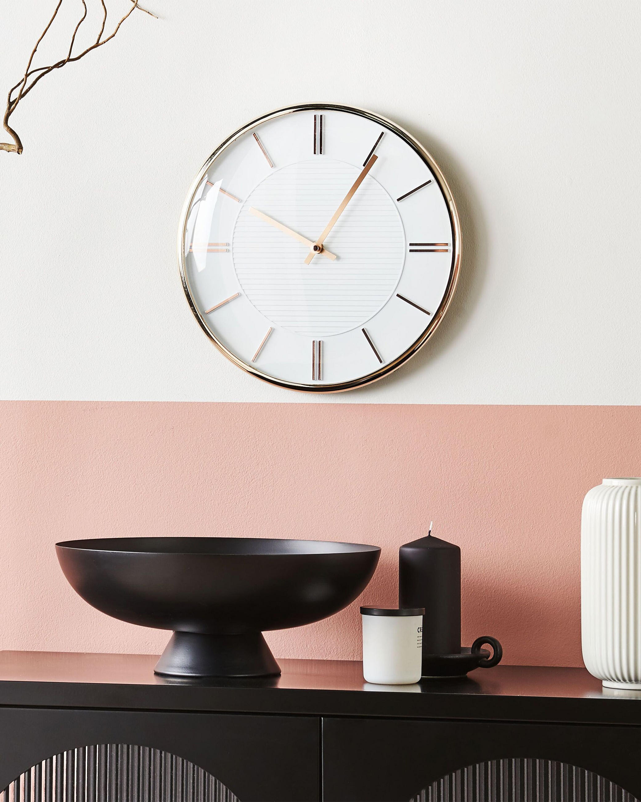 Thumbnail - Beliani Wanduhr, Weiß, Kunststoff, 34x34x3 cm, Dekoration, Uhren, Wanduhren