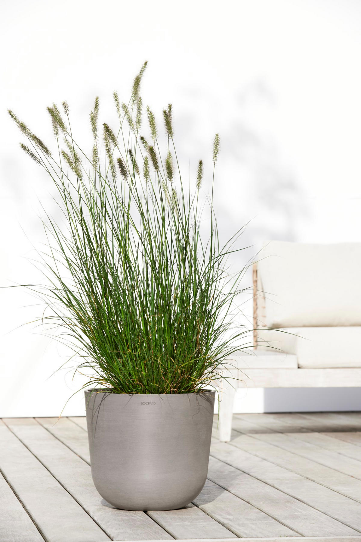 BLUMENTOPF mit Wasserreservoir Oslo 35/30,5 cm Taupe - Taupe, Kunststoff (35/30.5cm) - Ecopots