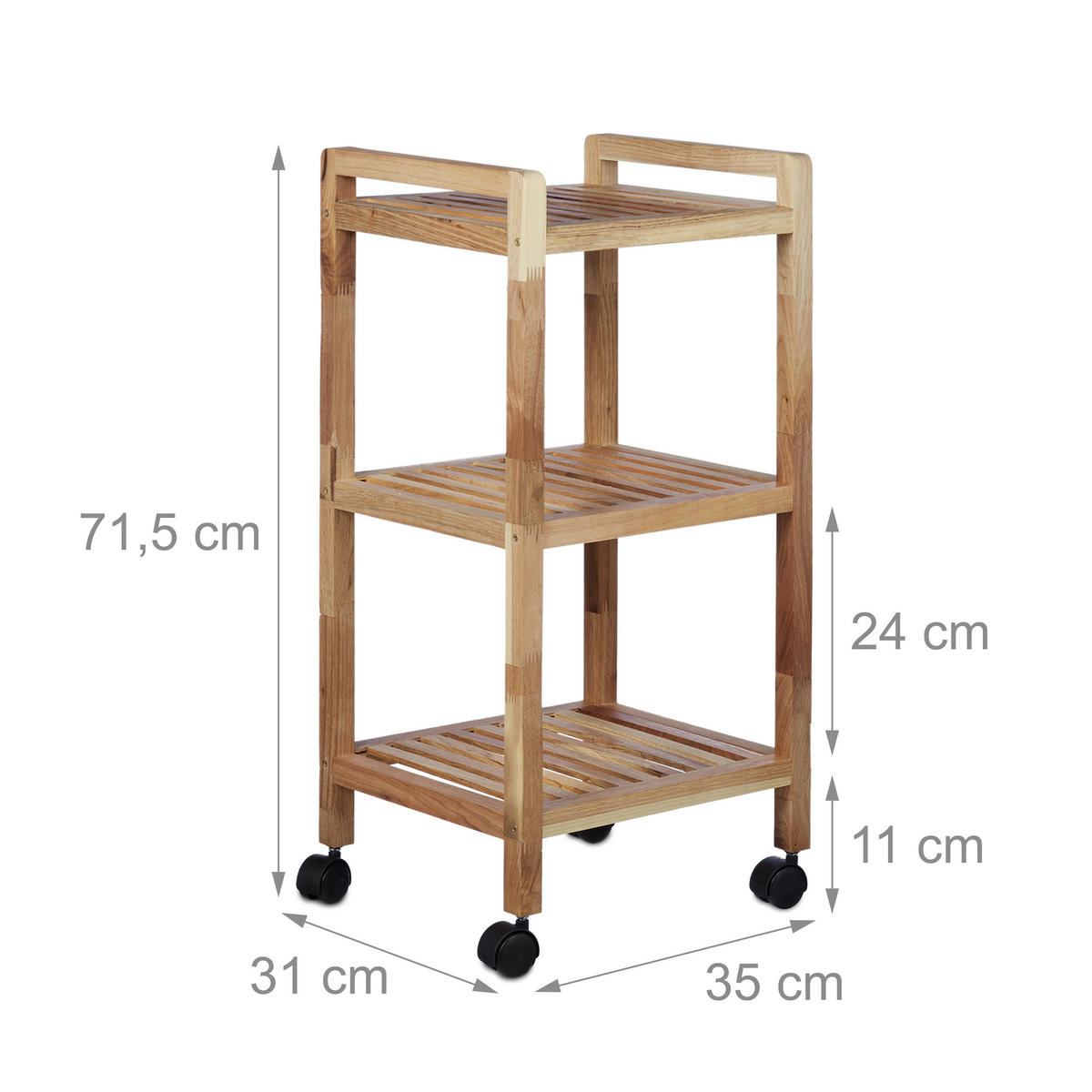 BADREGAL - Hellbraun, Holz/Kunststoff (35/71.5/31cm) - Relaxdays