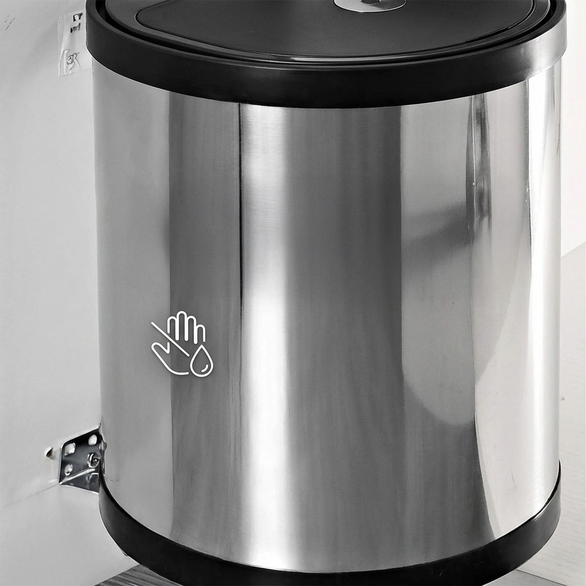 EINBAUMÜLLEIMER - Silberfarben, Kunststoff/Metall (27/27.5/28cm) - Relaxdays