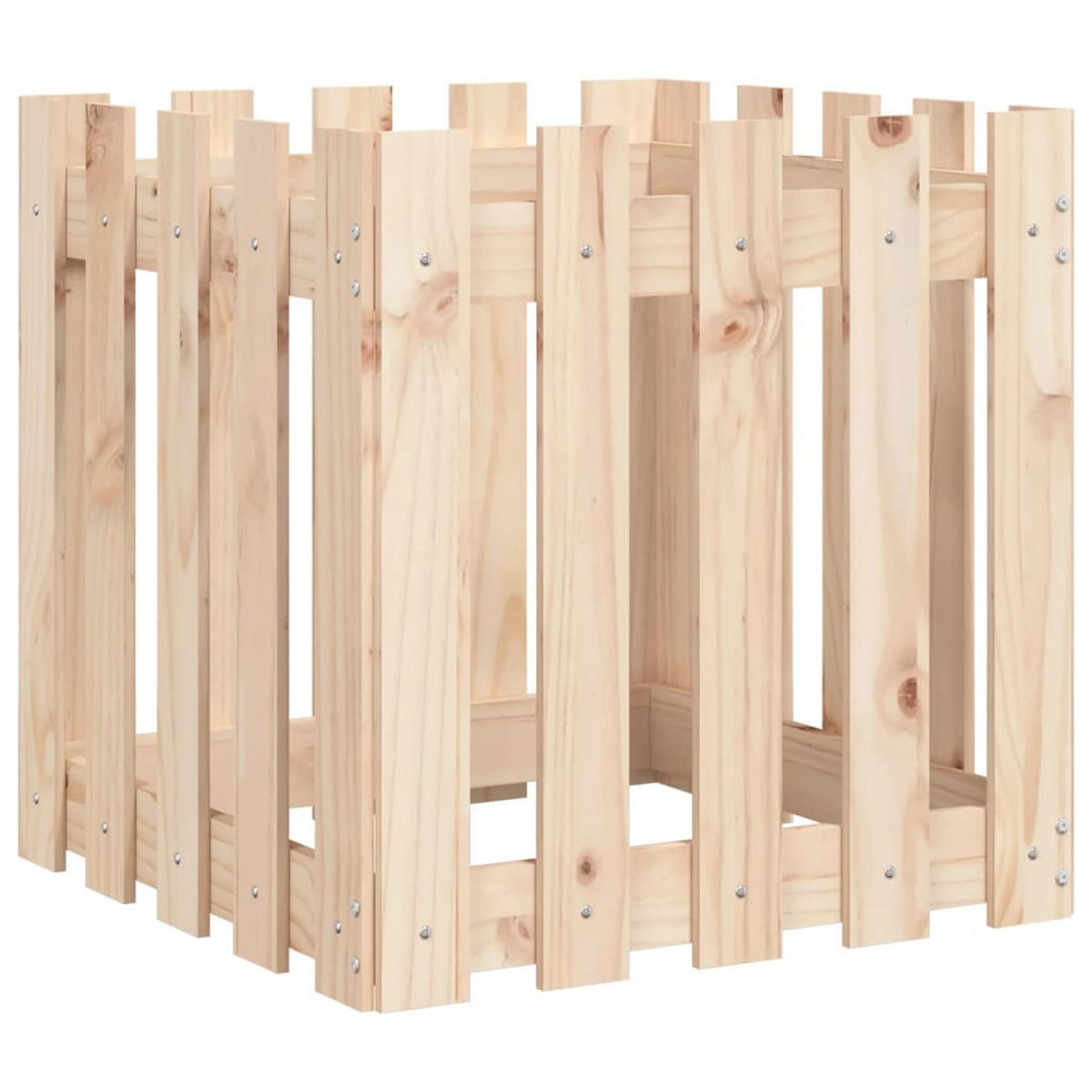 PFLANZKÜBEL Lattenzaun-Design 50x50x50 cm Massivholz Kiefer - Naturfarben, Holz (50/50/50cm)