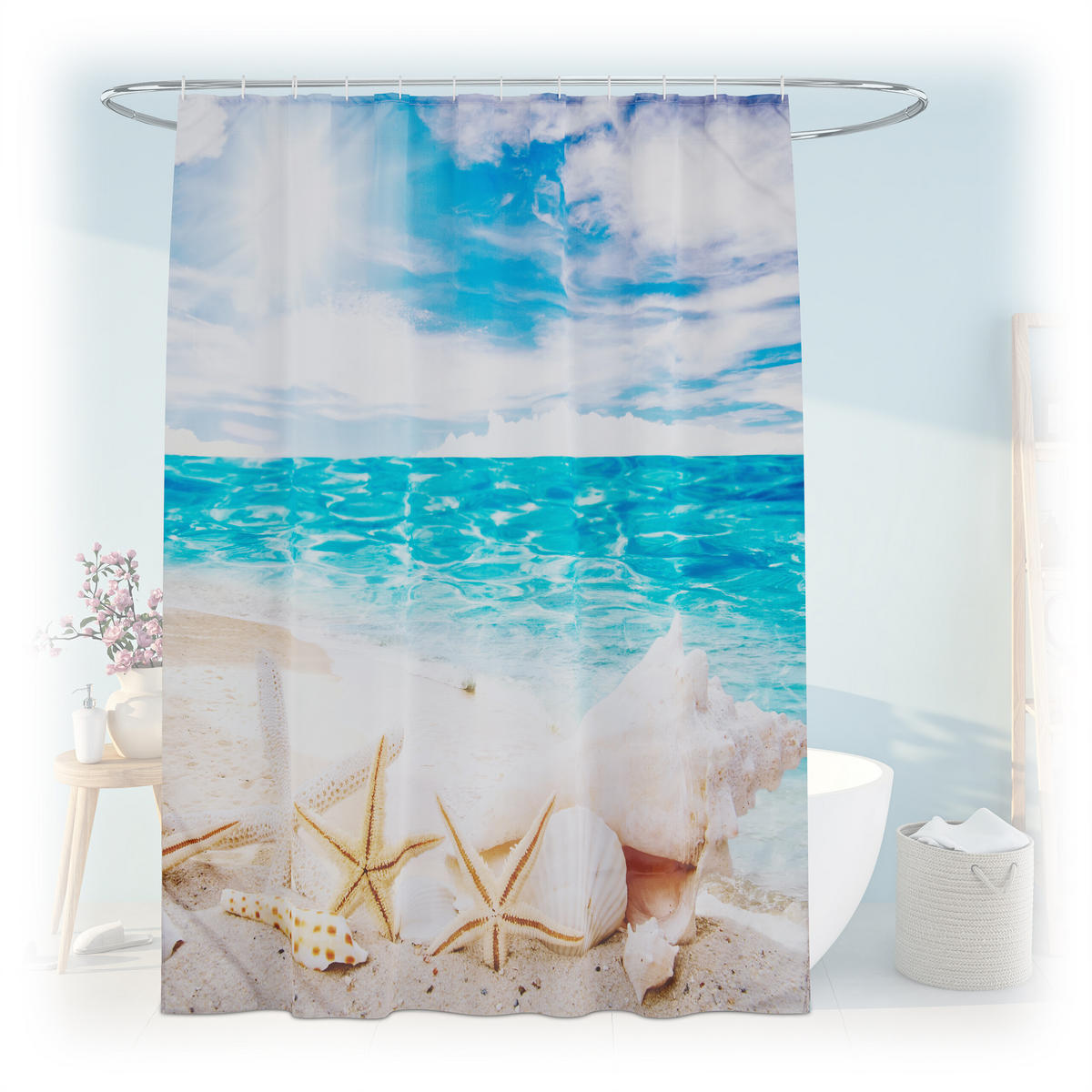 DUSCHVORHANG - Multicolor, Textil (180/0.1cm) - Relaxdays