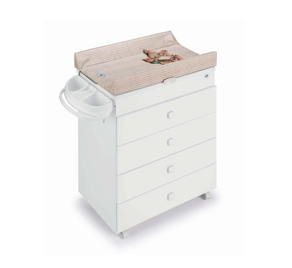 WICKELKOMMODE Asia inklusive Babywanne für Babys - Weiß, Holzwerkstoff (47/100/93cm) - Cam il Mondo del Bambino S.p.A.