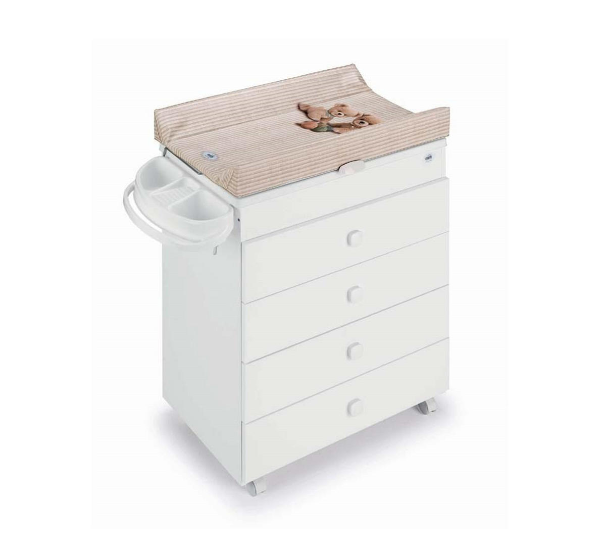 WICKELKOMMODE Asia inklusive Babywanne für Babys - Weiß, Holzwerkstoff (47/100/93cm) - Cam il Mondo del Bambino S.p.A.