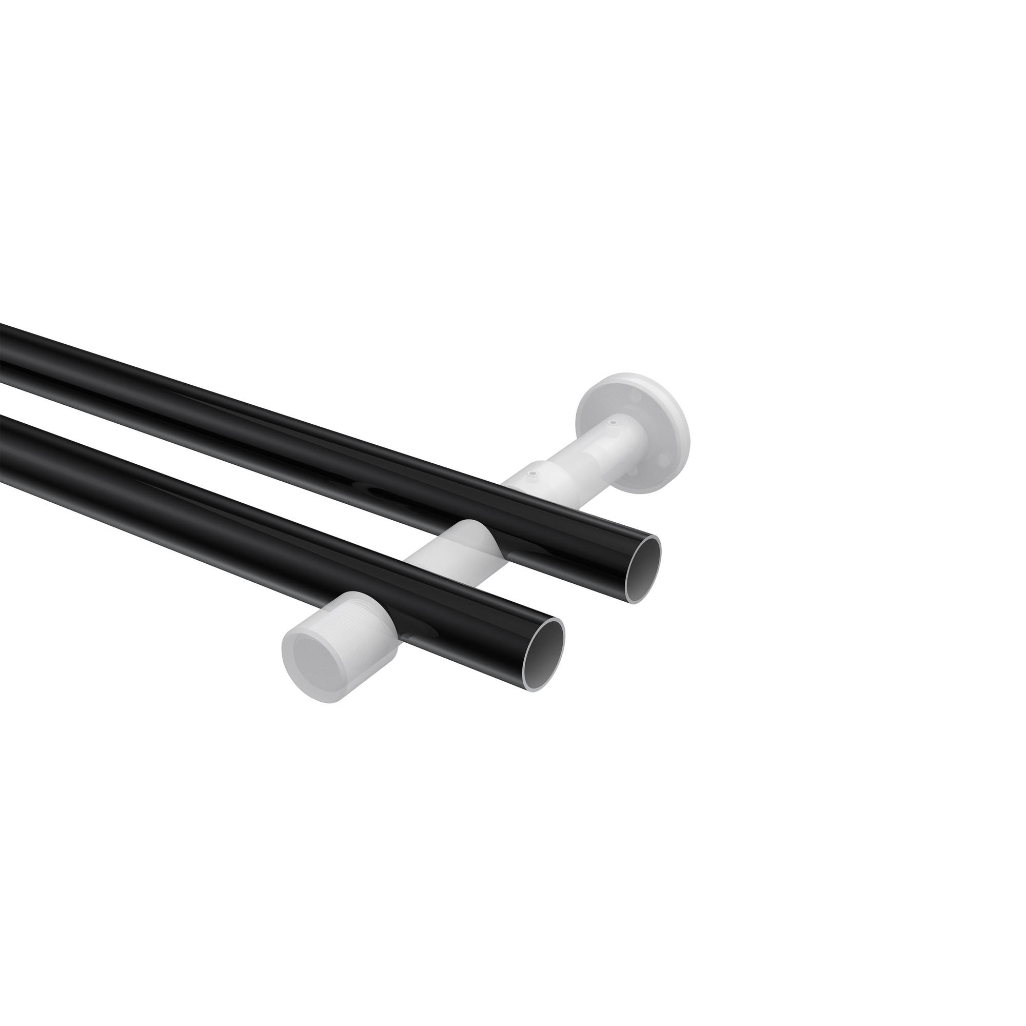 Thumbnail - Interdeco Gardinenstangen-Set, Schwarz, Metall, 360 cm, Wohntextilien, Gardinen & Vorhänge, Gardinen-Stangen