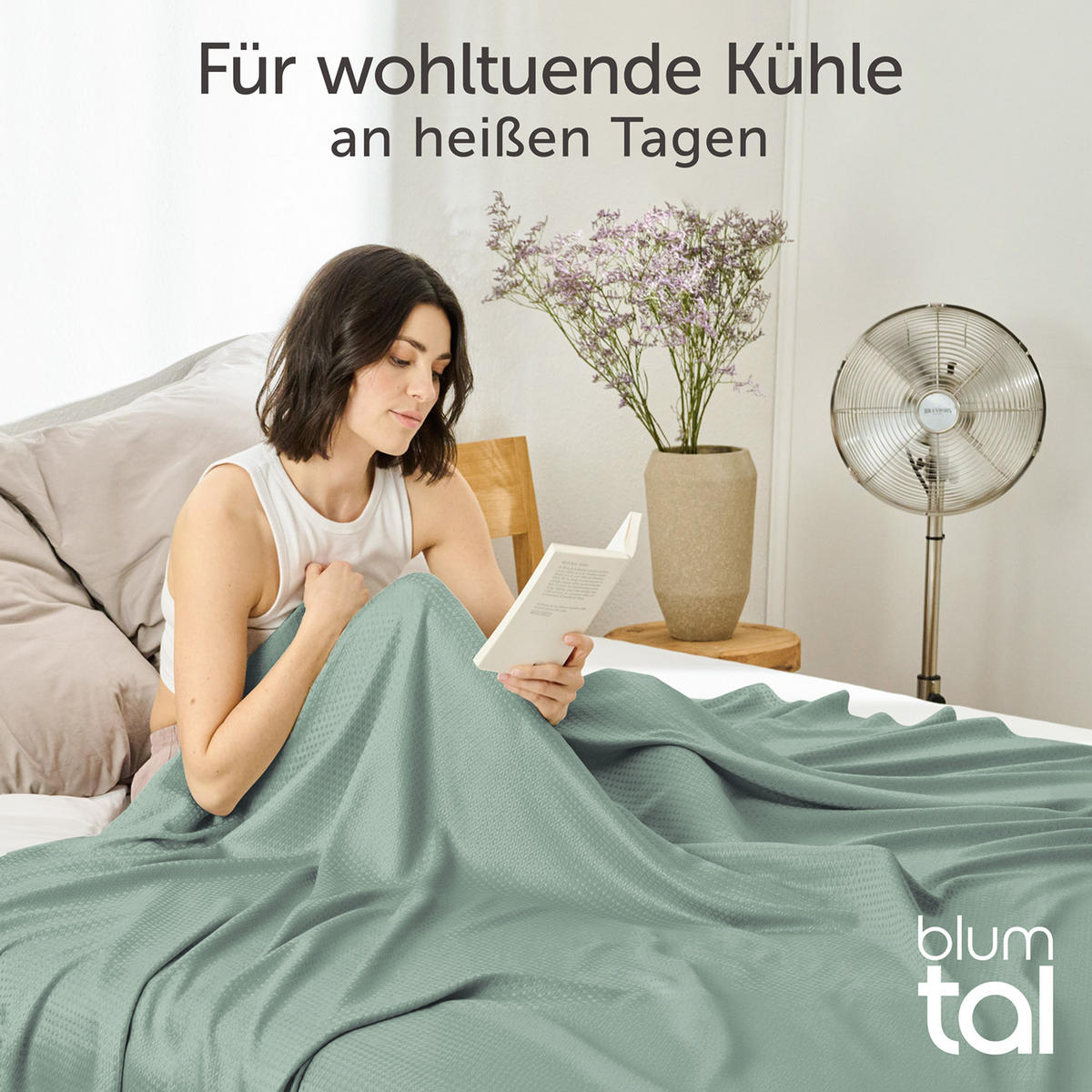 KÜHLDECKE Bambus Viskose 150x200 cm, Grün - Grün, Textil (150/200cm) - Blumtal