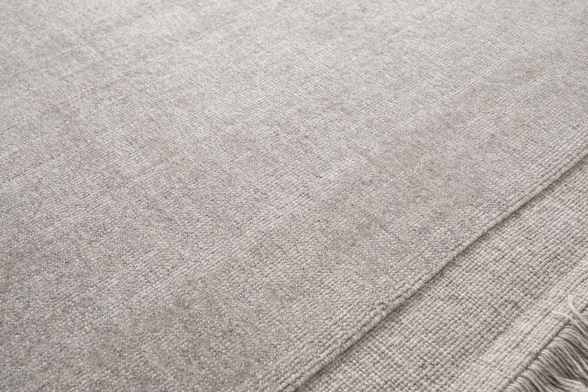 TEPPICH handgefertigt Wolle Baumwolle grau - Grau, Naturmaterialien (120/170cm) - AFK Living