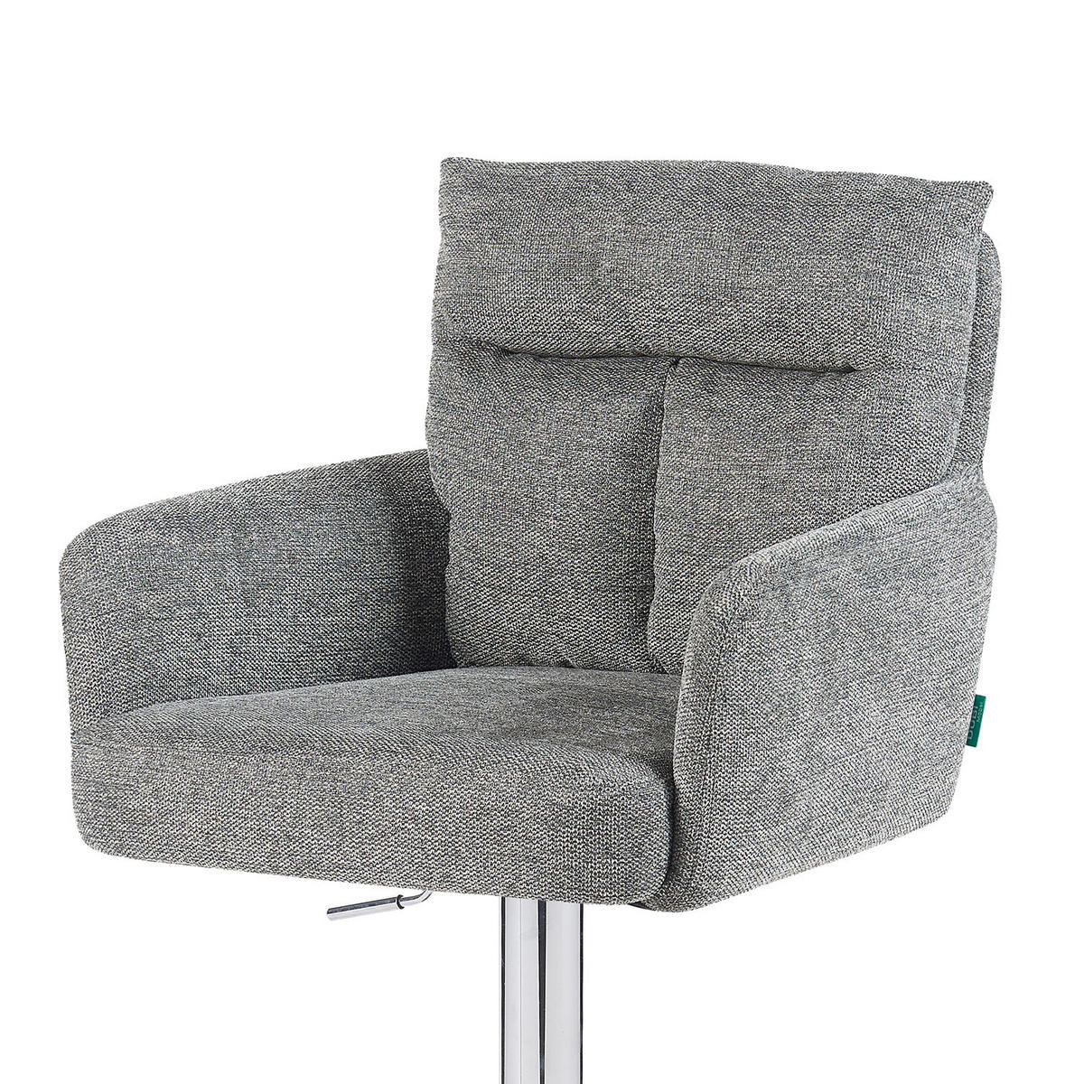 BARHOCKER Leo - Chromfarben/Grau, Textil/Metall (54/96/57cm) - DUBI Möbel