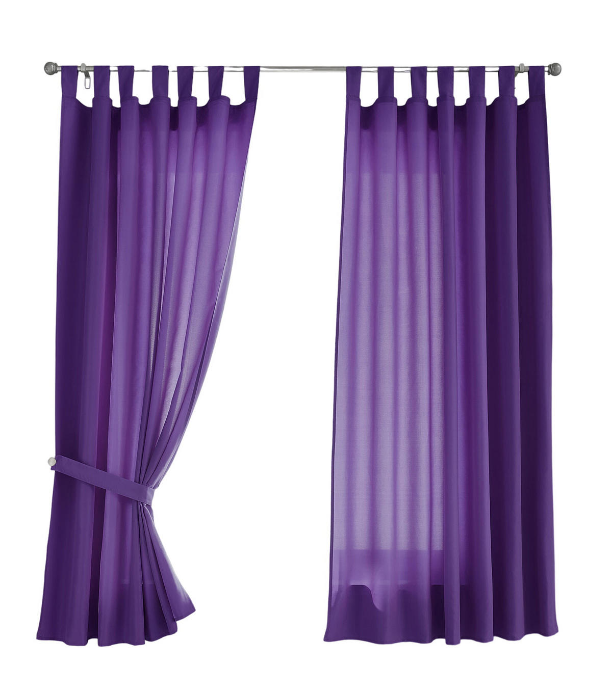 VORHANG 2ER SET POTSDAM HxB 175x140 cm Lila - Lila, Textil (140/175cm) - Gardinenbox