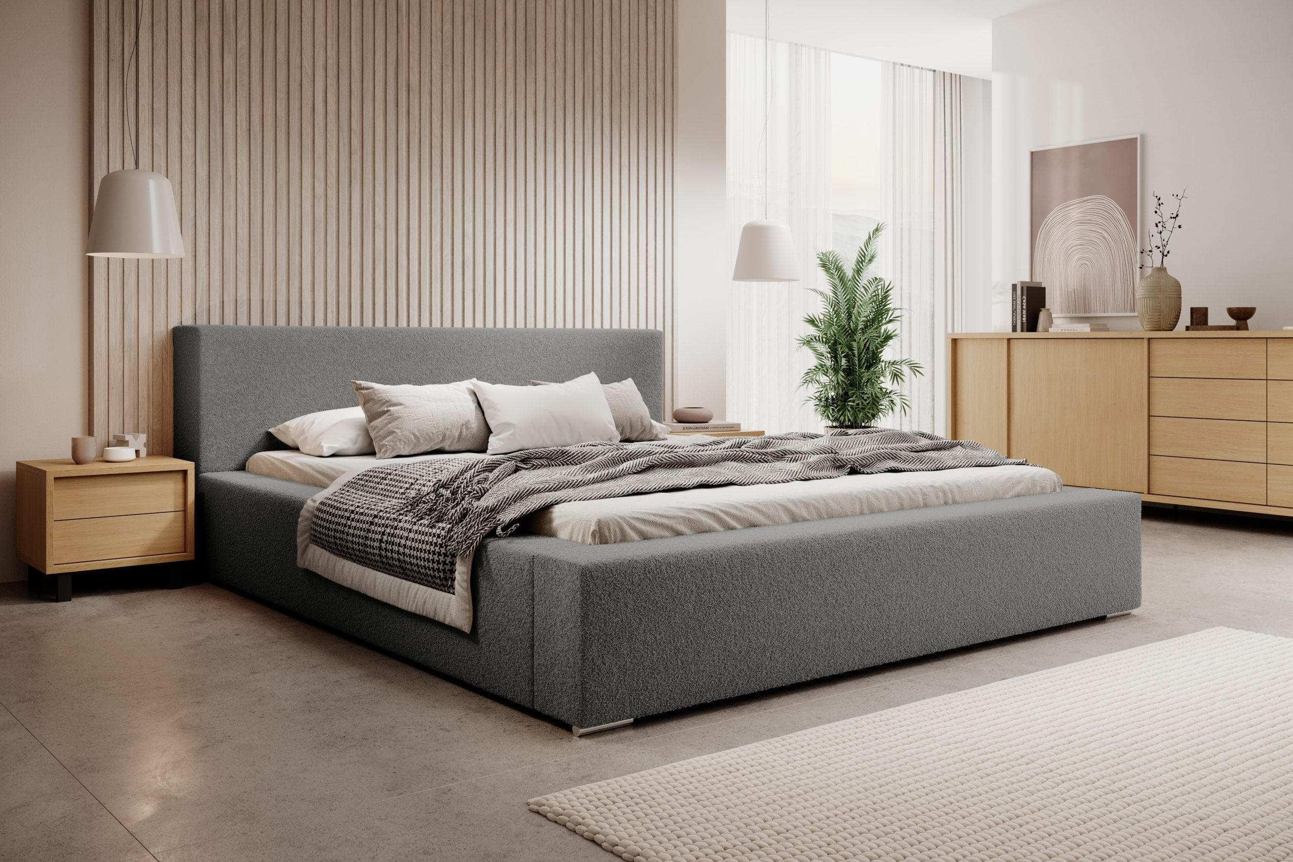 POLSTERBETT Jenne 140x200 cm, Anthrazit - Anthrazit, Textil (140/200cm) - Fedve