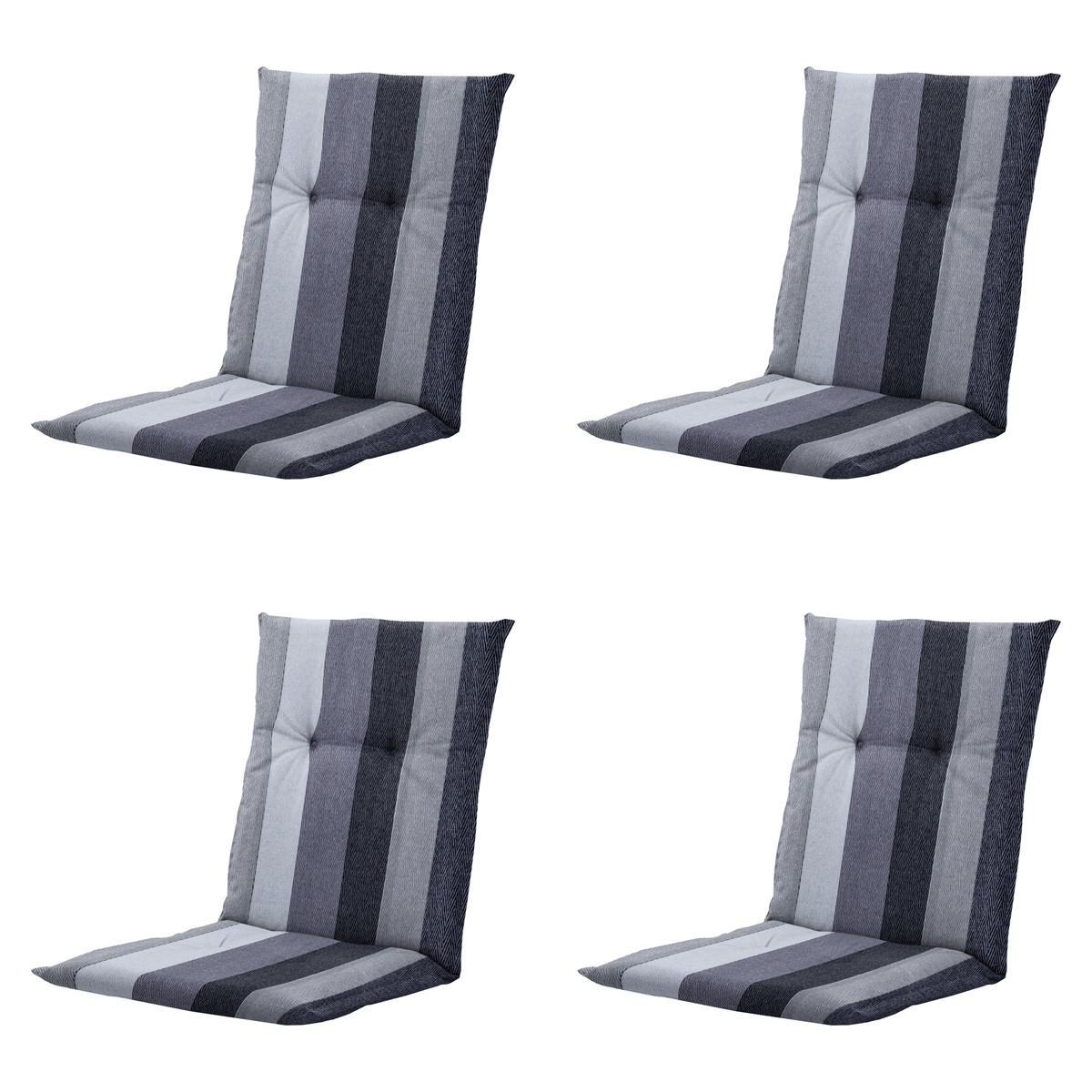 GARTENSTUHLKISSEN Victoria 105/50 cm 4er-Set - Grau, Textil (50/6/105cm) - Madison