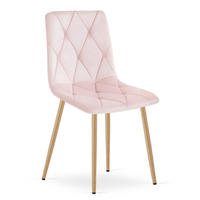 STUHL Hellrosa 45x54 cm LIBRA Samtbezug - Hellrosa, Holz (45/41/54cm)