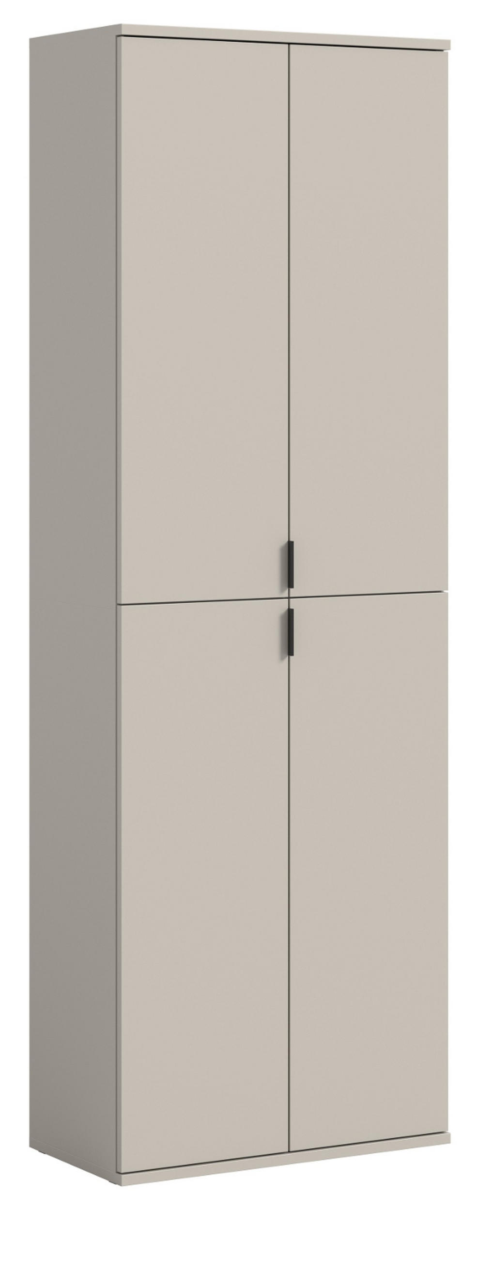 GARDEROBENSCHRANK Kaschmir 61 x 193 cm, Flurschrank mit 9 Fächern - Kaschmir/Schwarz, Holzwerkstoff/Metall (61/193/34cm) - Inn.Furn
