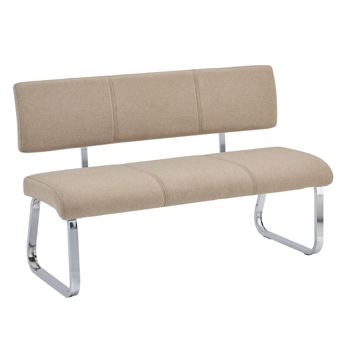 ESSZIMMERBANK VILAS - Beige, Textil/Metall (136/89/59cm) - IDIMEX