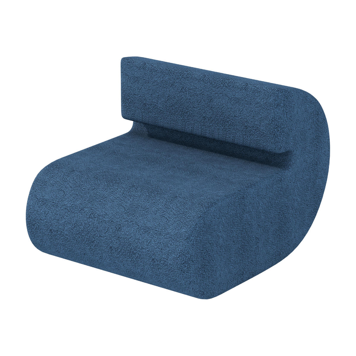 SOFA Modulares Sofa Kommaform Blau Mittlere Rückenlehne - Blau, Textil (76/66/90cm) - Vercart