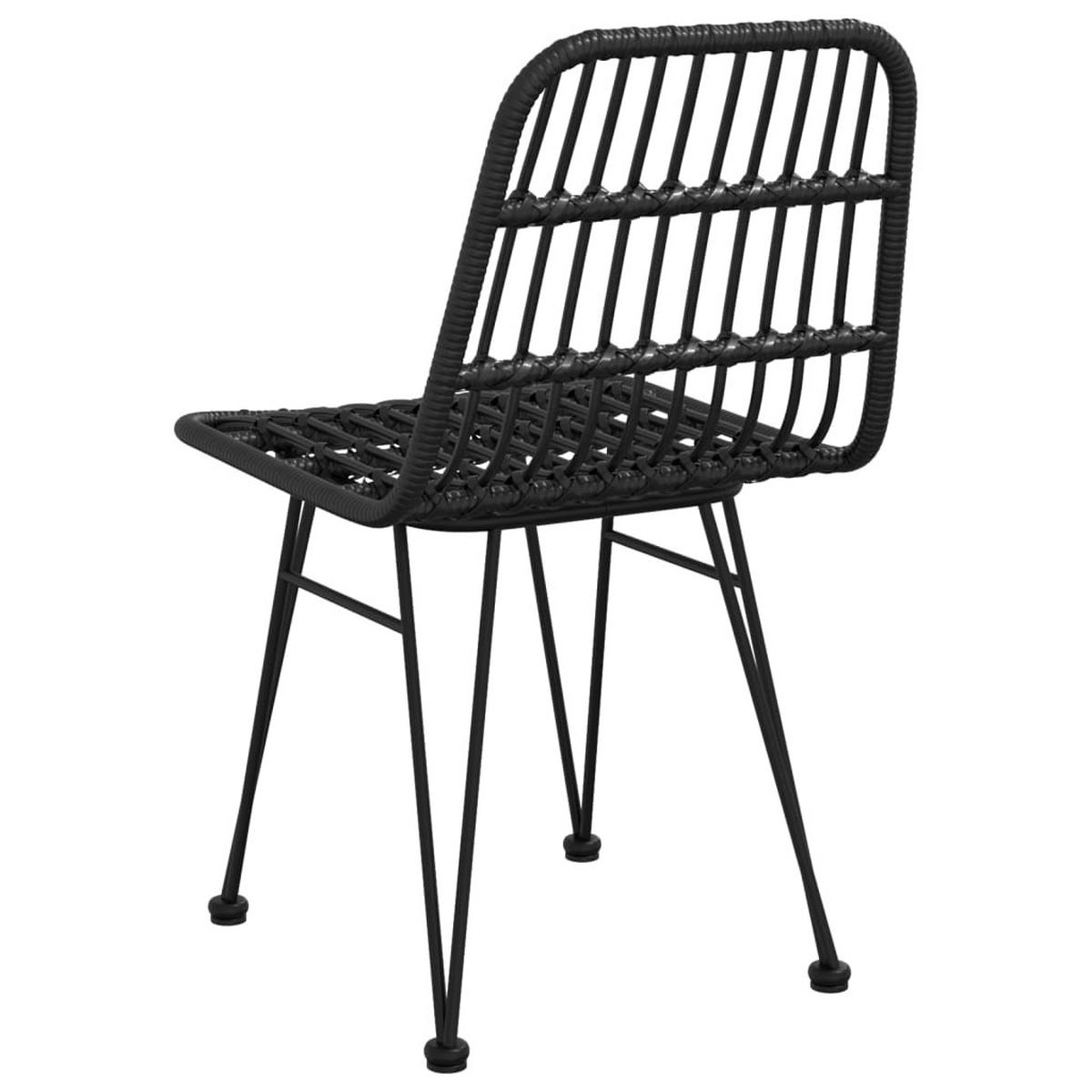 GARTENSTÜHLE 2 Stk. Schwarz 48/62/84 Cm Pe-Rattan - Schwarz, Metall (62/84/48cm) - vidaXL