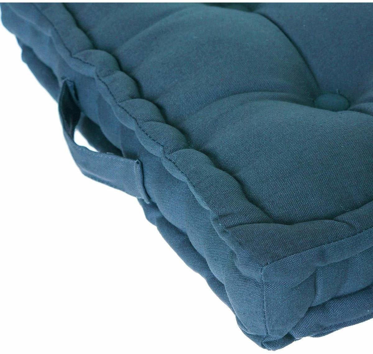 BODENSITZKISSEN marine 40/40/8 cm - Türkis, Naturmaterialien (40cm) - Atmosphera Createur d´interieur