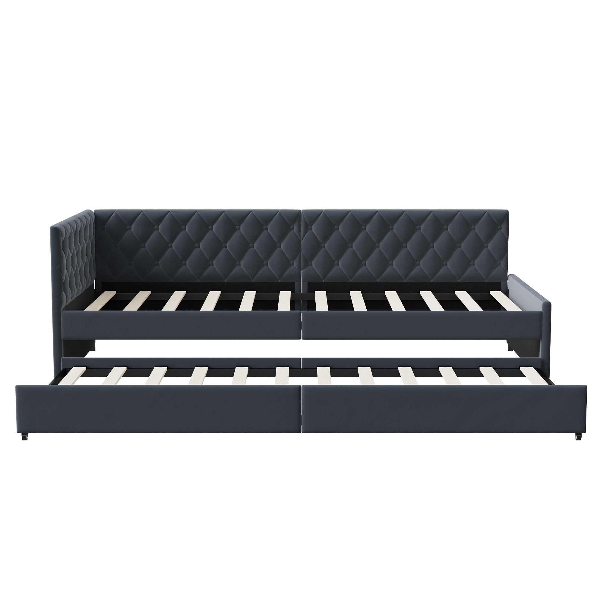 SCHLAFSOFA 90/180x200 cm ausziehbar, Lattenrost, Grau - Grau, Metall (180/200cm)