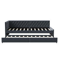 SCHLAFSOFA 90/180x200 cm ausziehbar, Lattenrost, Grau - Grau, Metall (180/200cm)