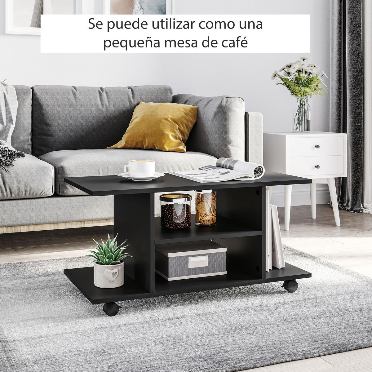 TV-MÖBEL Schwarz 1 Stück - Schwarz, Holzwerkstoff (80/40/40cm) - GiPP