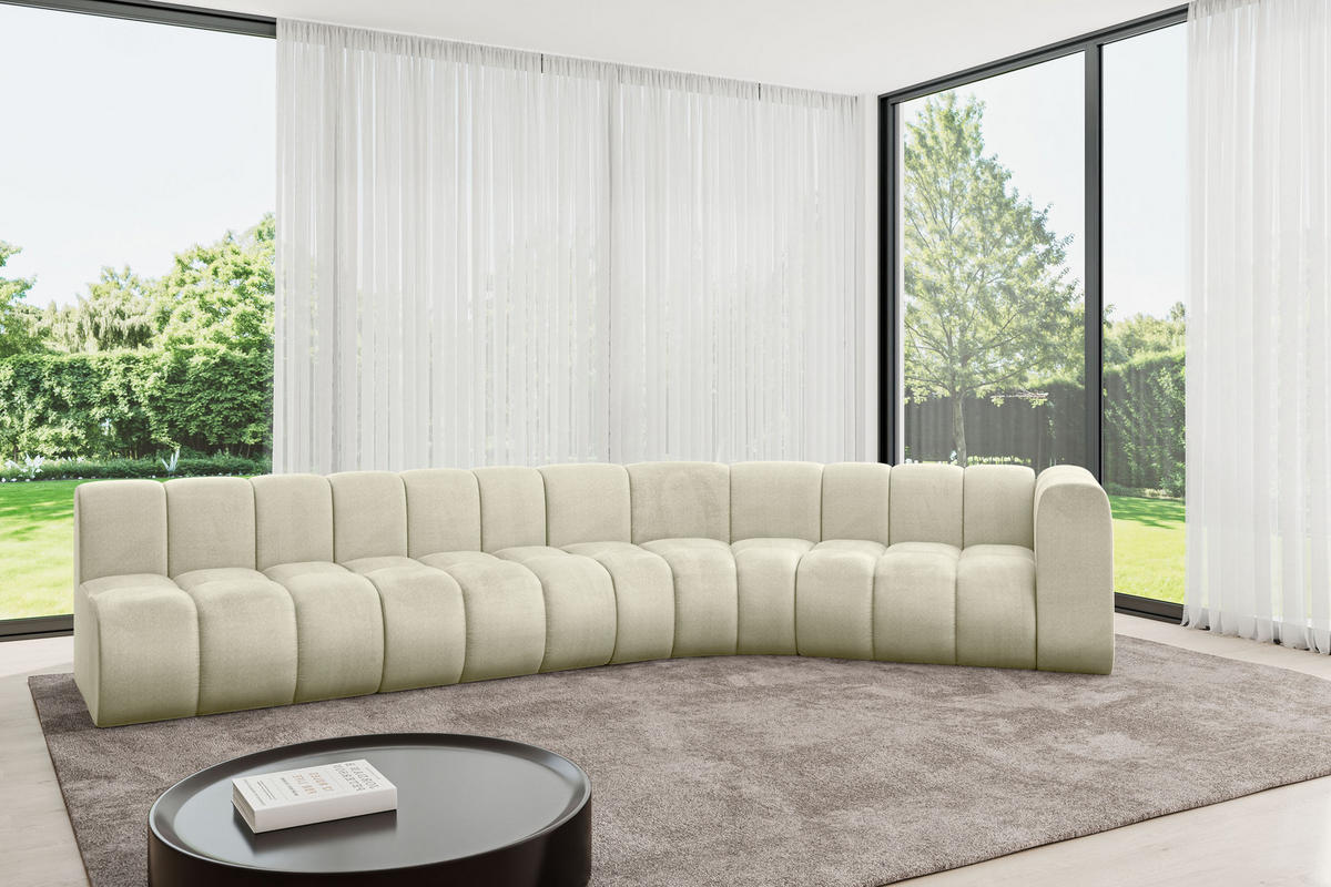 ECKSOFA modulares Sofa Karex-L2 - 399x194x70 cm Beige - Beige, Holzwerkstoff/Textil (399/194cm) - ALTDECOR