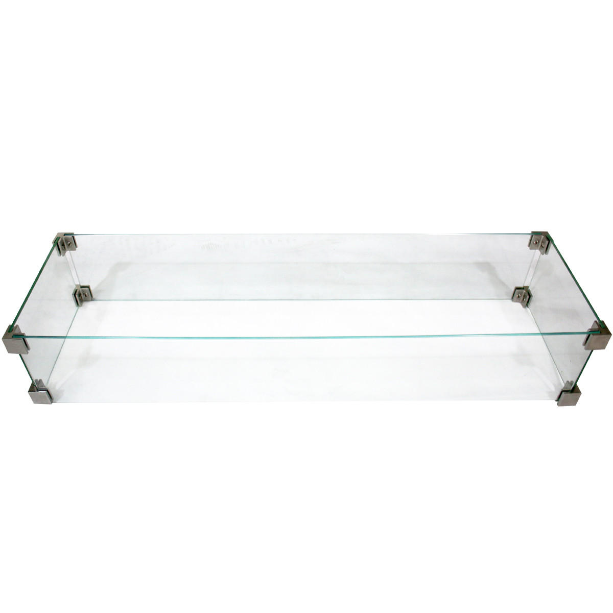 GLASUMRANDUNG für Feuerstelle Hampton, Bethlehem, Granville, Vancouver und Athen - Klar, Glas (35/10/110cm) - Elementi