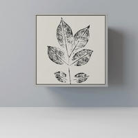 SIDEBOARD LEAFY STAMPS, Grau, 57,5x42x57,5 cm, Ohne Füße - Multicolor/Grau, Holzwerkstoff (57.5/57.5/42cm) - SpaceRebels
