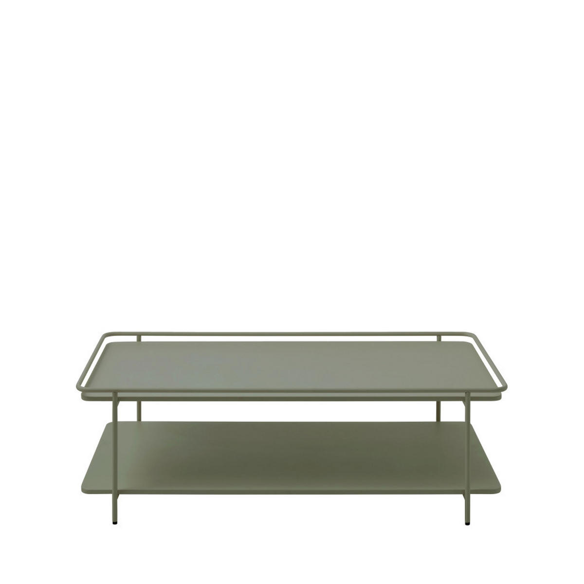 COUCHTISCH mit 2 Metallplatten - Saranda - color_olive_green - Olivgrün, Metall (110/55/34cm) - Drawer