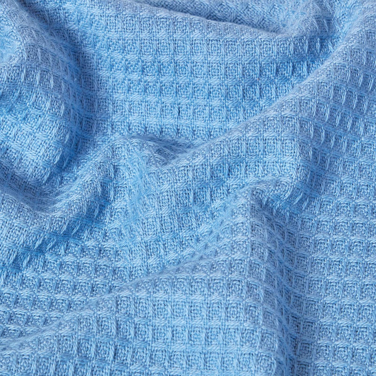 BIO-WOHNDECKE Waffelpiqué 230/250 cm - Blau, Textil (250/230cm) - Homescapes