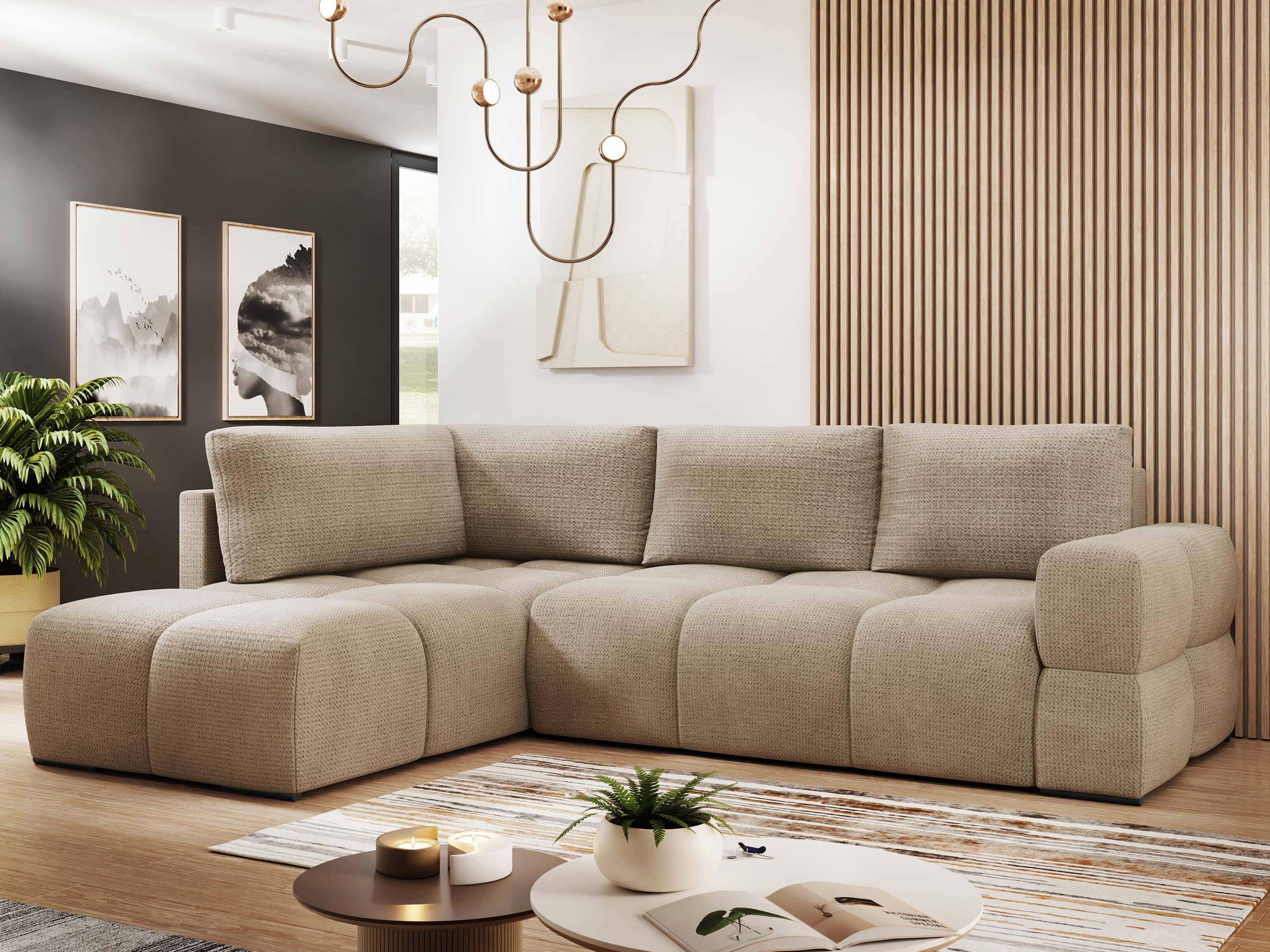 Thumbnail - Mirjan24 Ecksofa, Beige, Textil, 5-Sitzer, L-Form,L-Form, 267x185 cm, Wohnzimmer, Sofas & Couches, Wohnlandschaften, Eck...