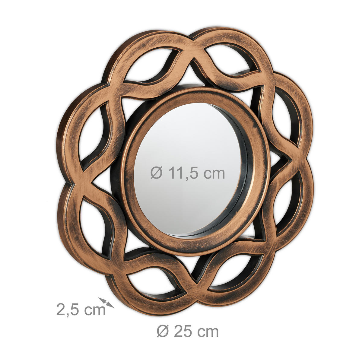 3XZRKADLÁ - zlatá, plast/sklo (25/25/2.5cm) - Relaxdays