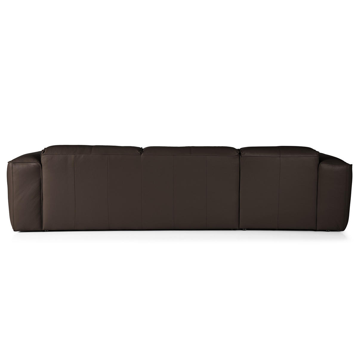 3-SITZER ECKSOFA mit Longchair - Dunkelbraun/Schwarz, Leder/Kunststoff (284/173cm) - home24