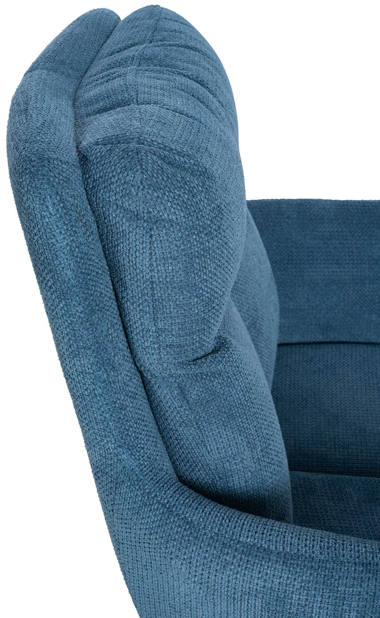 ARMLEHNENSTUHL 2er Set Stoff Blau - Blau/Schwarz, Textil/Metall (60/88/65cm) - CLP