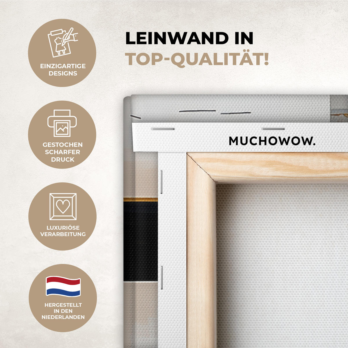 LEINWANDBILD Abstrakt - Gold - Silber - Formen - Ästhetisch - Modern XXL 150x100 cm - Goldfarben, Textil (150/100cm) - MuchoWow