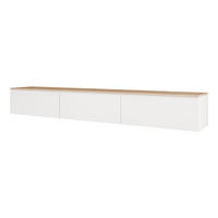 TV-LOWBOARD SELIA hängend 200 cm Weiß / Handgefertigte Eiche - Weiß, Holzwerkstoff (200/28.5/35cm) - Idohome