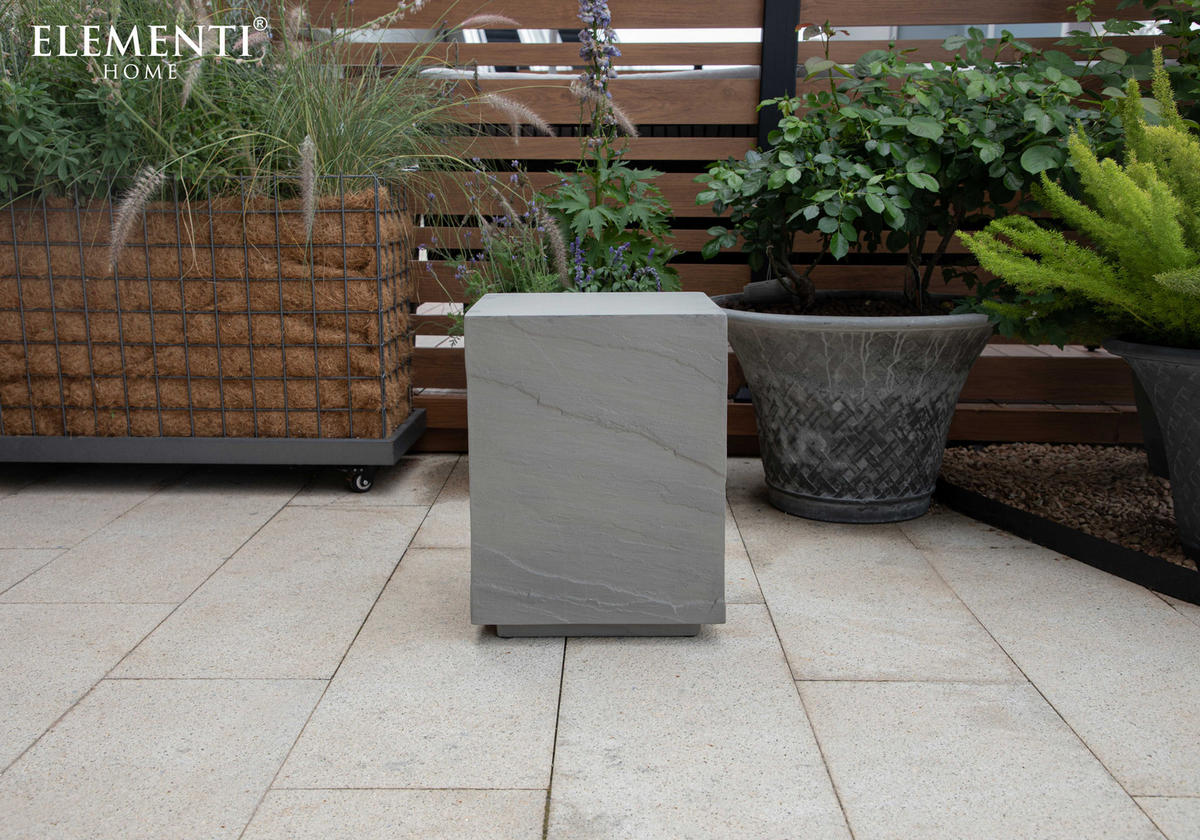 BEISTELLTISCH COLORADO aus GF-Beton, Wetterbeständig, 35x35x46 cm - Grau, Naturmaterialien (35/35/46cm) - Elementi