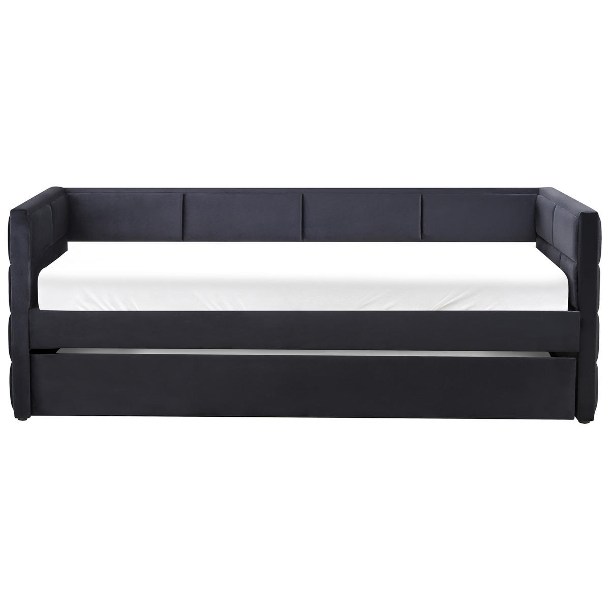 AUSZIEHBETT 90x205 cm Schwarz Chavonne - Schwarz, Textil (90/205cm) - Beliani