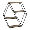 WANDREGAL Fyrk Eiche 51 x 52 cm Eckform - Eichefarben/Schwarz, Holzwerkstoff (51/52/11cm) - Vicco