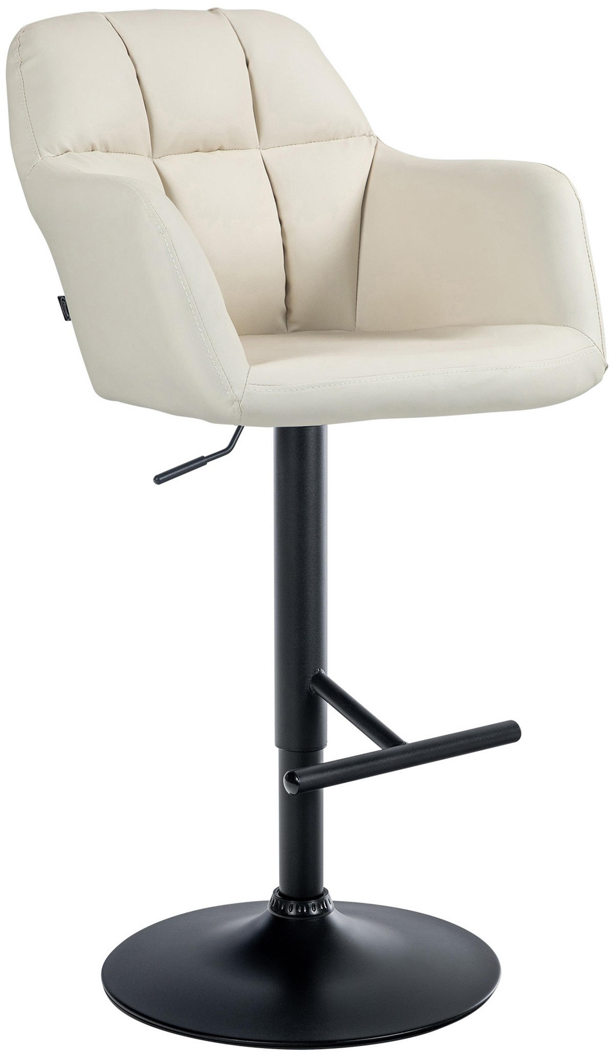 BARHOCKER Nardo Kunstleder schwarz creme - Schwarz/Naturfarben, Kunststoff/Metall (57/118/59cm) - TPFLiving