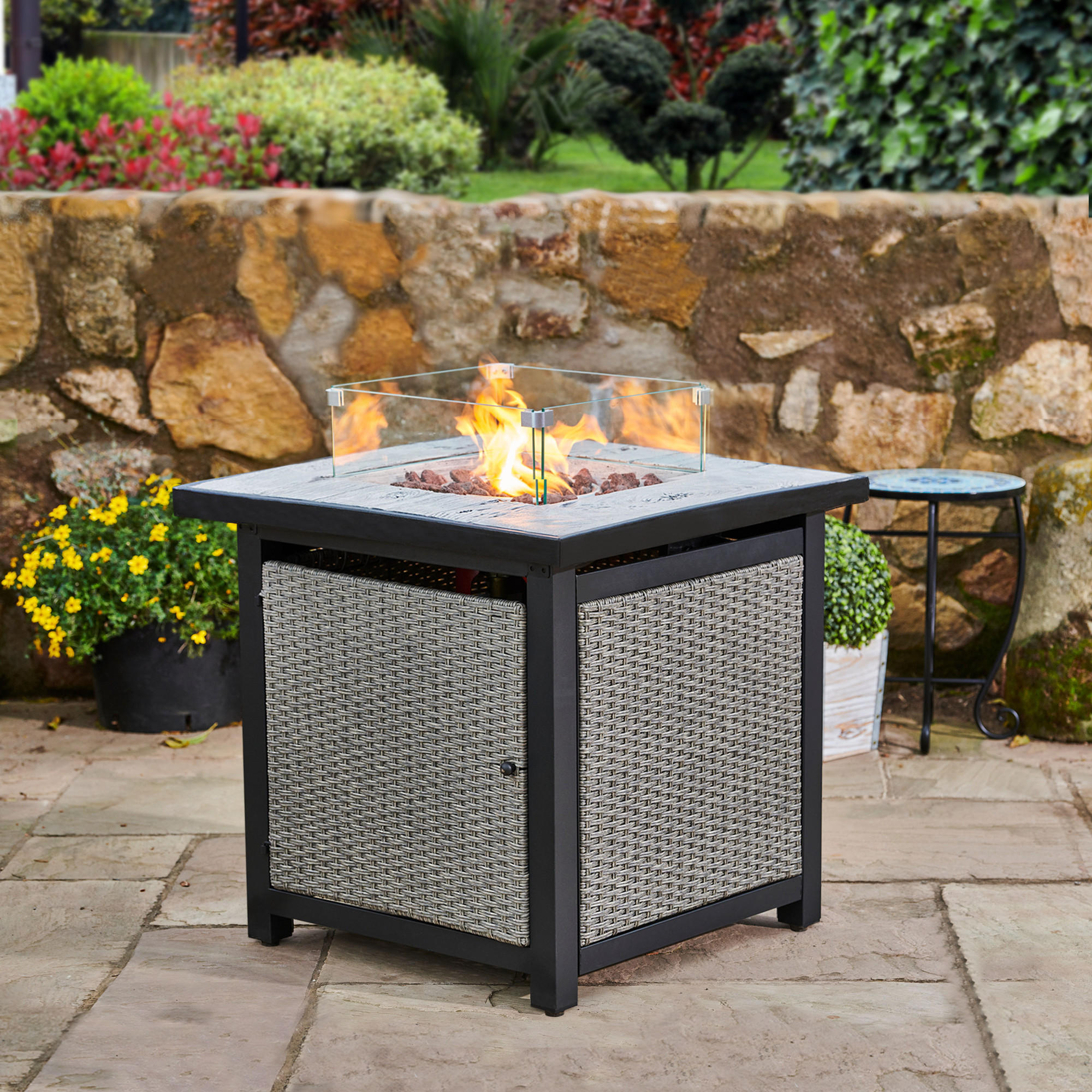 FEUERSTELLE Grau - Grau, Metall (76.5/70/70cm) - Teamson Home