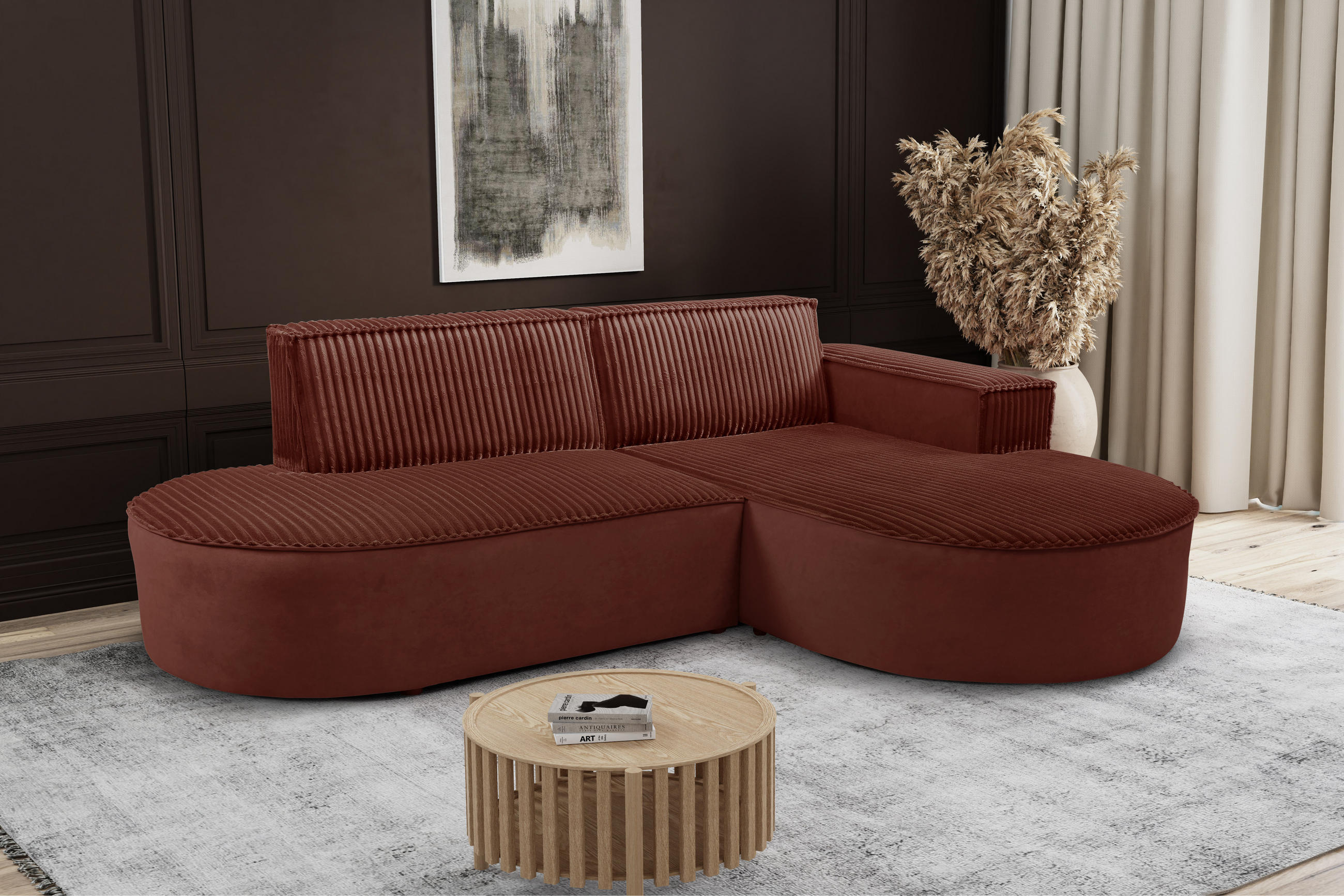 ECKSOFA L-förmiges Modena Soft Kupfer Rechts - Kupferfarben, Holz (236/165cm) - Kaiser Möbel