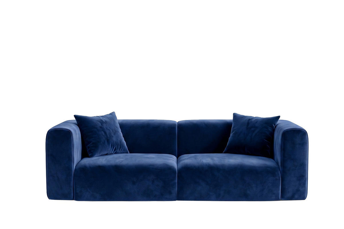 SOFA 2-Sitzer, Velvet-Stoff Bluvel, Tintenblau, GRETA - Blau, Holz (228/70/89cm) - Kaiser Möbel