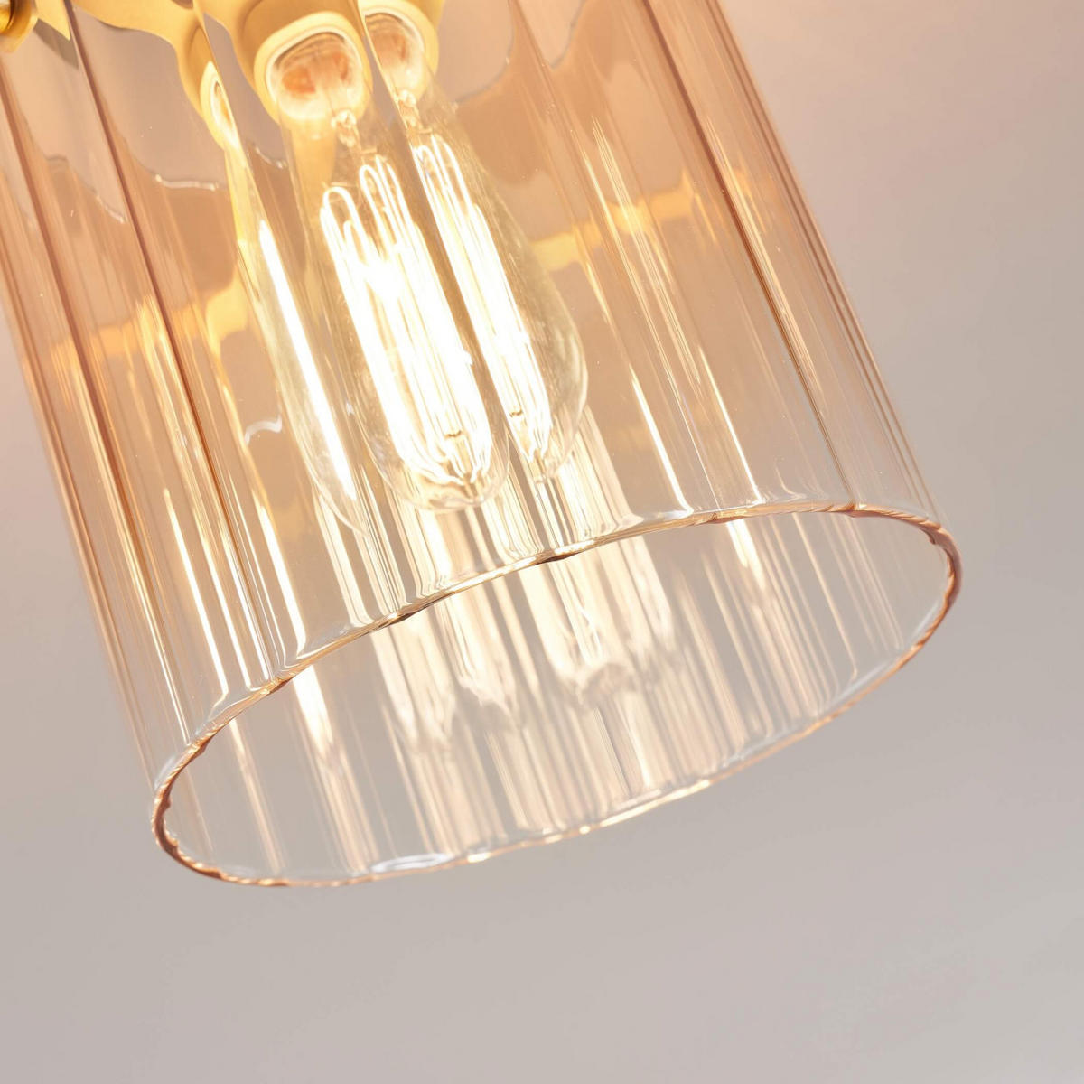DECKENLEUCHTE Elyora, Bernstein und Gold, 27.5cm - Bernsteinfarben, Glas (27.5/18/27.5cm) - KOSILUM