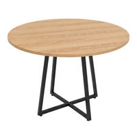 TISCH mit Kreuzfuß rund Braun 80/80/72 cm - Hellbraun, Metall (80/80/72cm) - SCENA LIVING