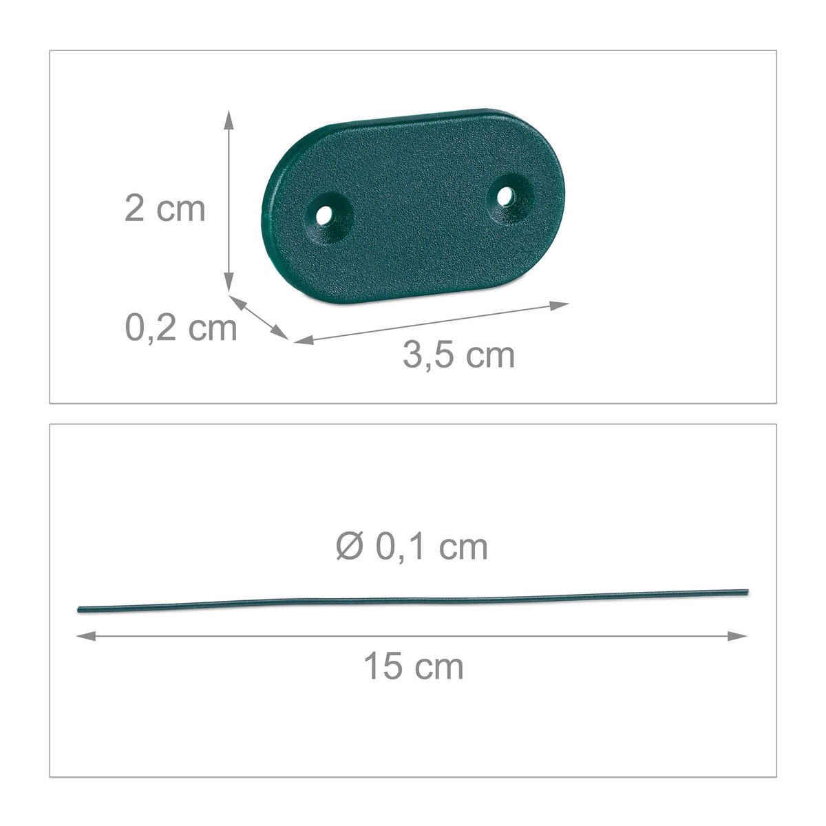 52DÍLNÝ nástavec pro ochranu soukromí - tmavě zelená, kov/plast (0.1/15cm) - Relaxdays