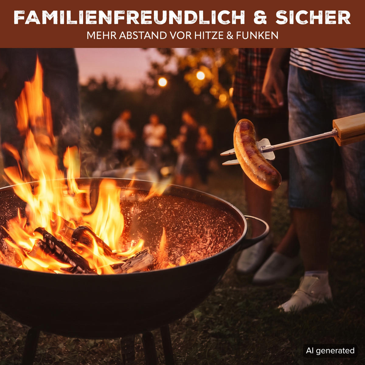 TELESKOP-GRILLGABEL 2er-Set, Edelstahl - Edelstahlfarben, Metall (8cm) - bremermann