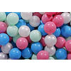 BÄLLE für Bällebad, Spielbälle, Plastikbälle für Kinder Set 50 pcs.: Hellrosa/Blau/Perlweiß/Mint - Rosa, Textil (7/7/7cm) - MeowBaby