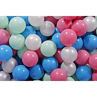 BÄLLE für Bällebad, Spielbälle, Plastikbälle für Kinder Set 50 pcs.: Hellrosa/Blau/Perlweiß/Mint - Rosa, Textil (7/7/7cm) - MeowBaby